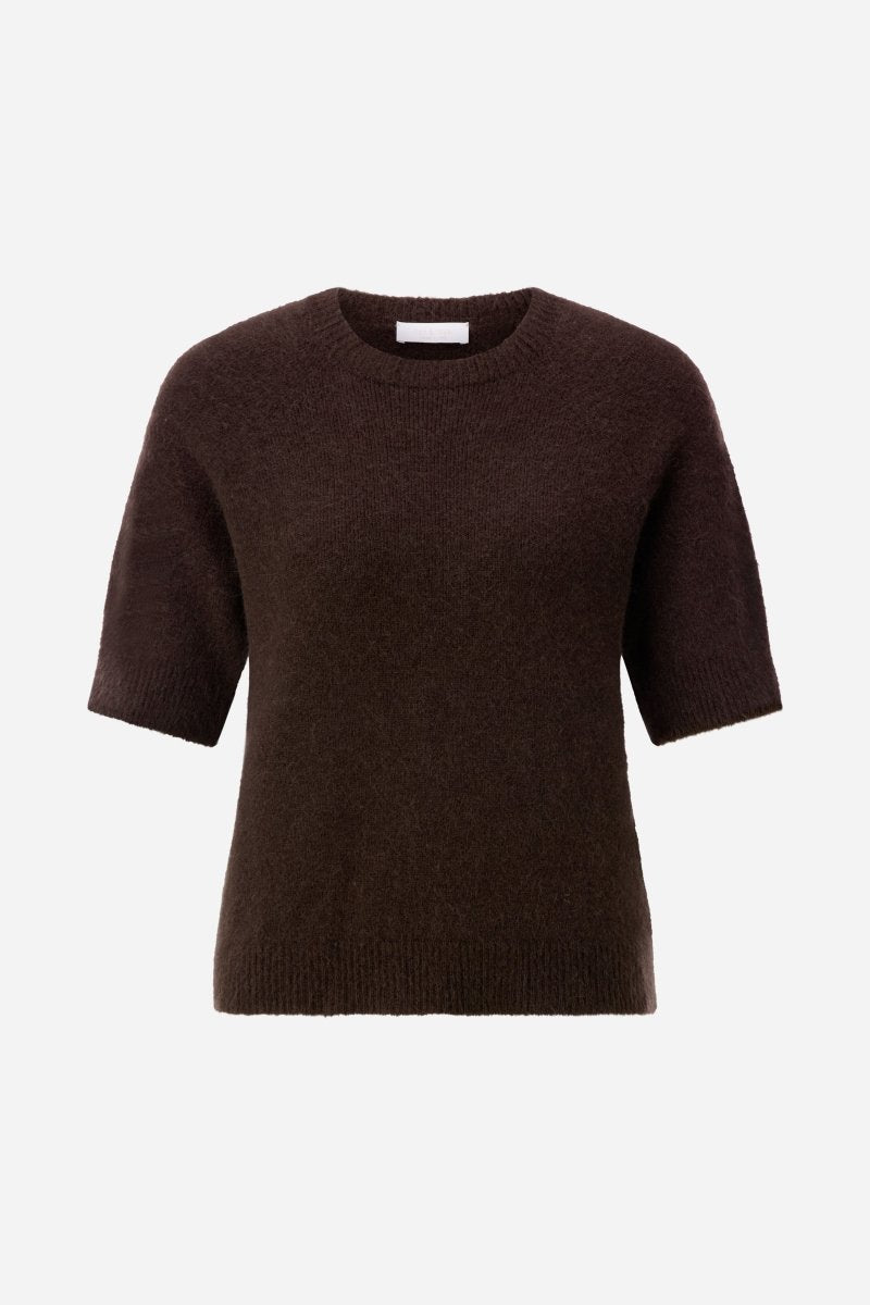 Kurzärmeliger Feinstrickpullover-Rich & Royal