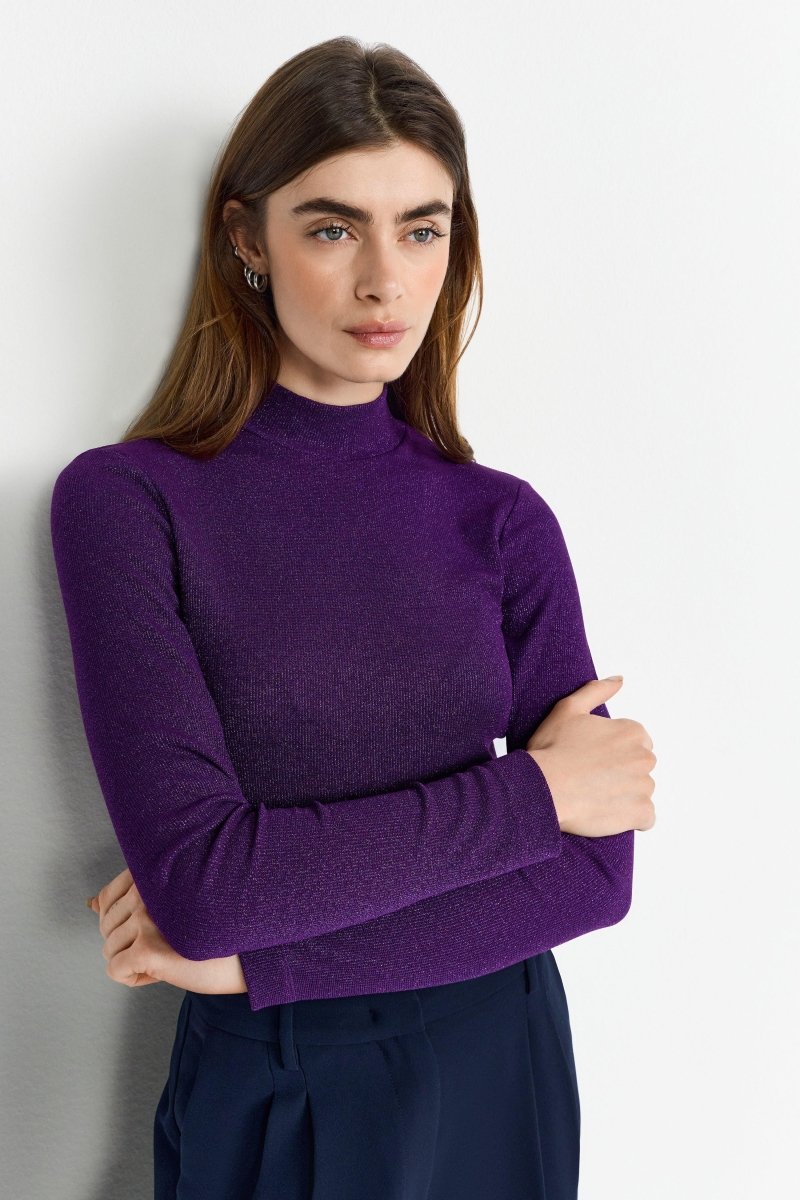 Longsleeve mit Stehkragen-Rich & Royal