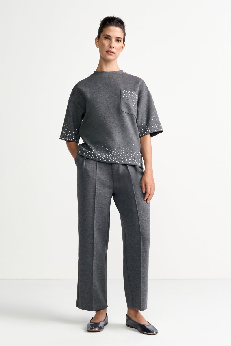 Graue Bundfaltenhose-Rich & Royal