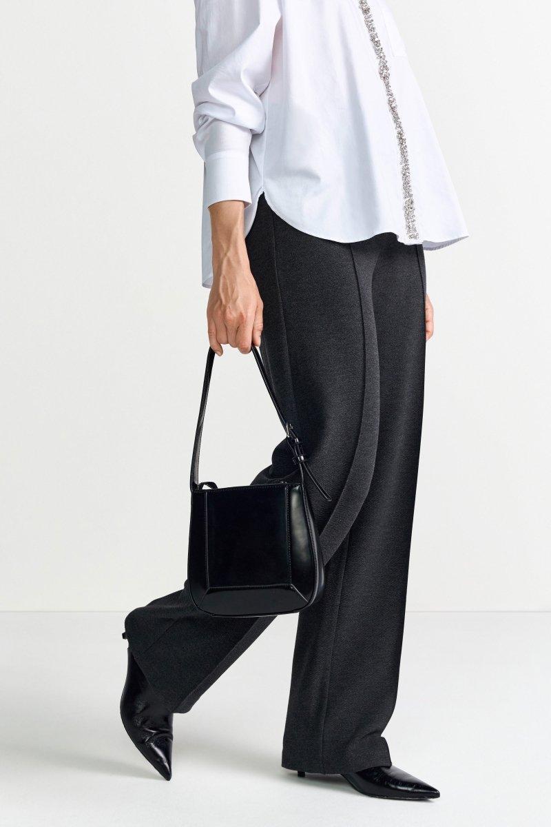 Schwarze Stoffhose mit Paspelnaht-Rich & Royal