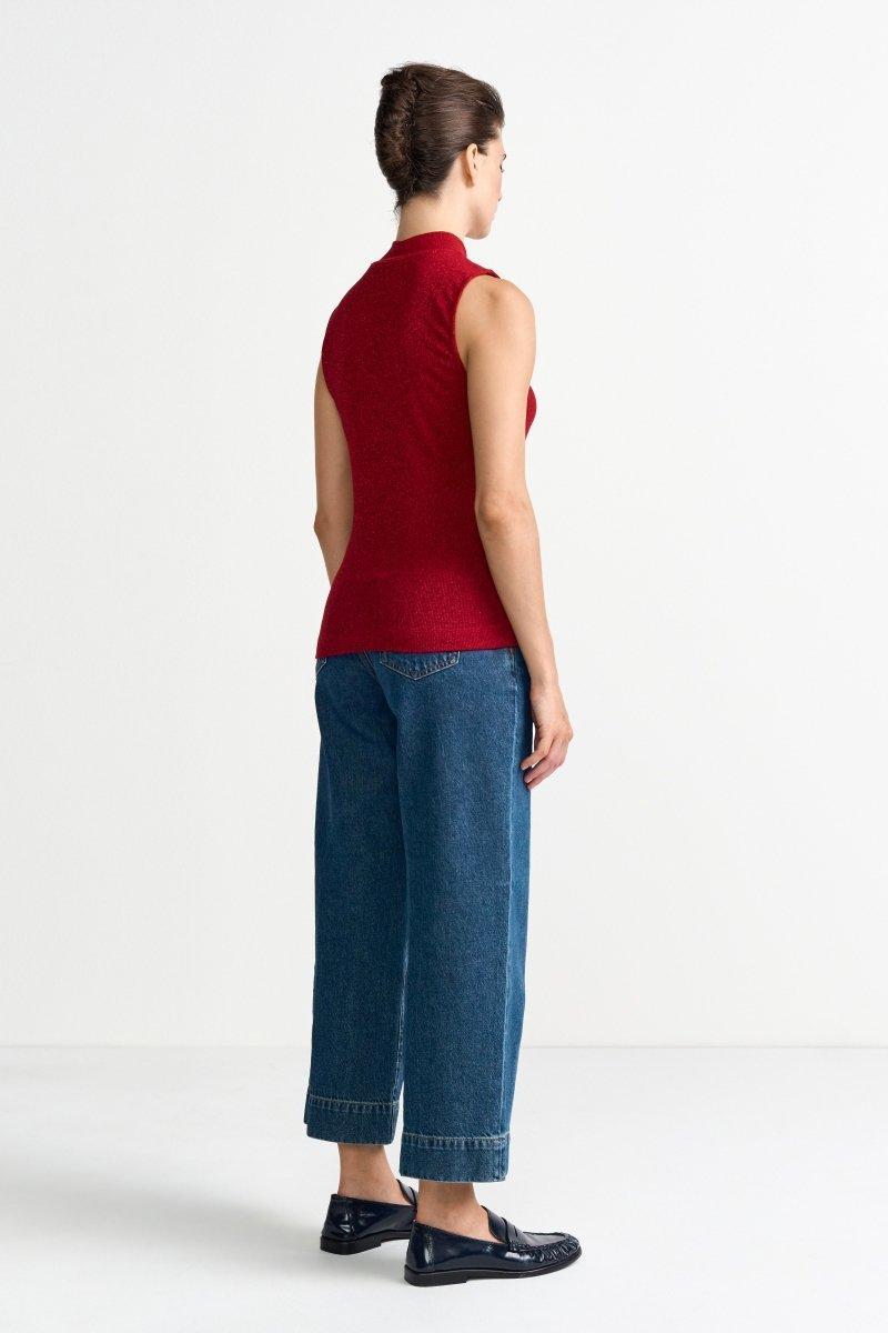 Rib-Top mit Glitzereffekt-Rich & Royal