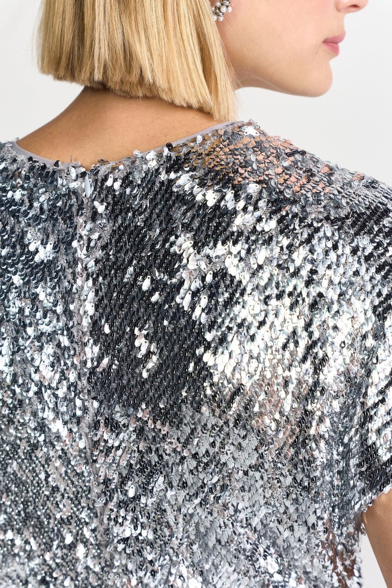 Silbernes Paillettenkleid-Rich & Royal