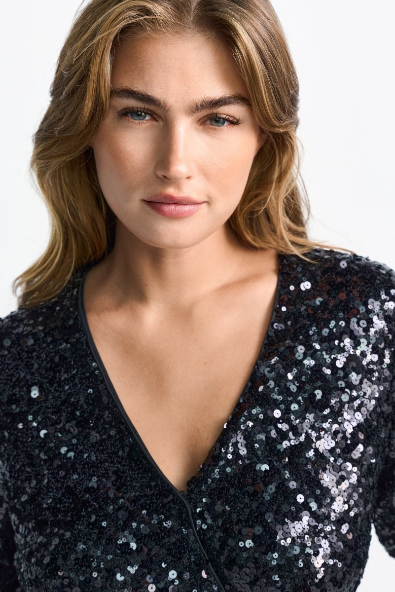 Schwarzes Paillettenkleid-Rich & Royal