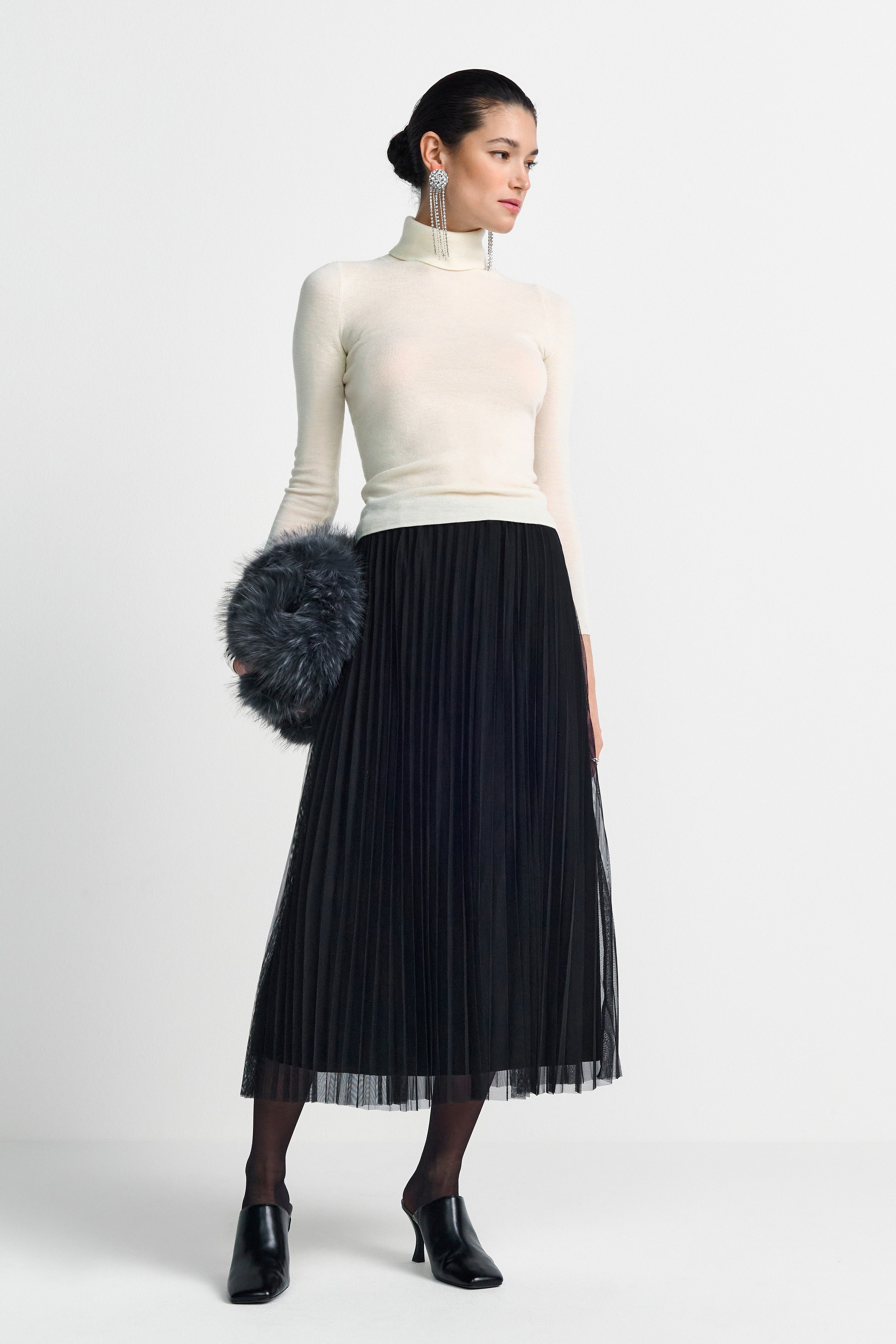 Plissierter Midirock-Rich & Royal