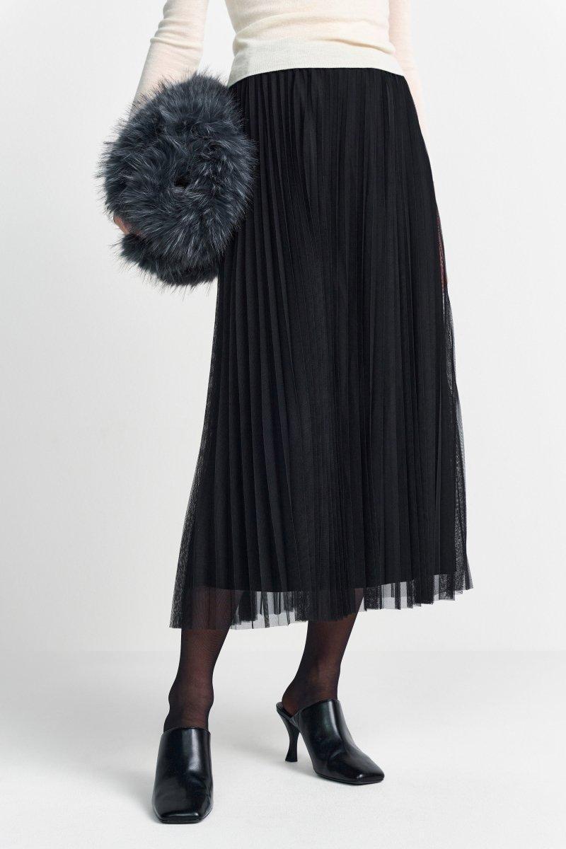 Plissierter Midirock-Rich & Royal