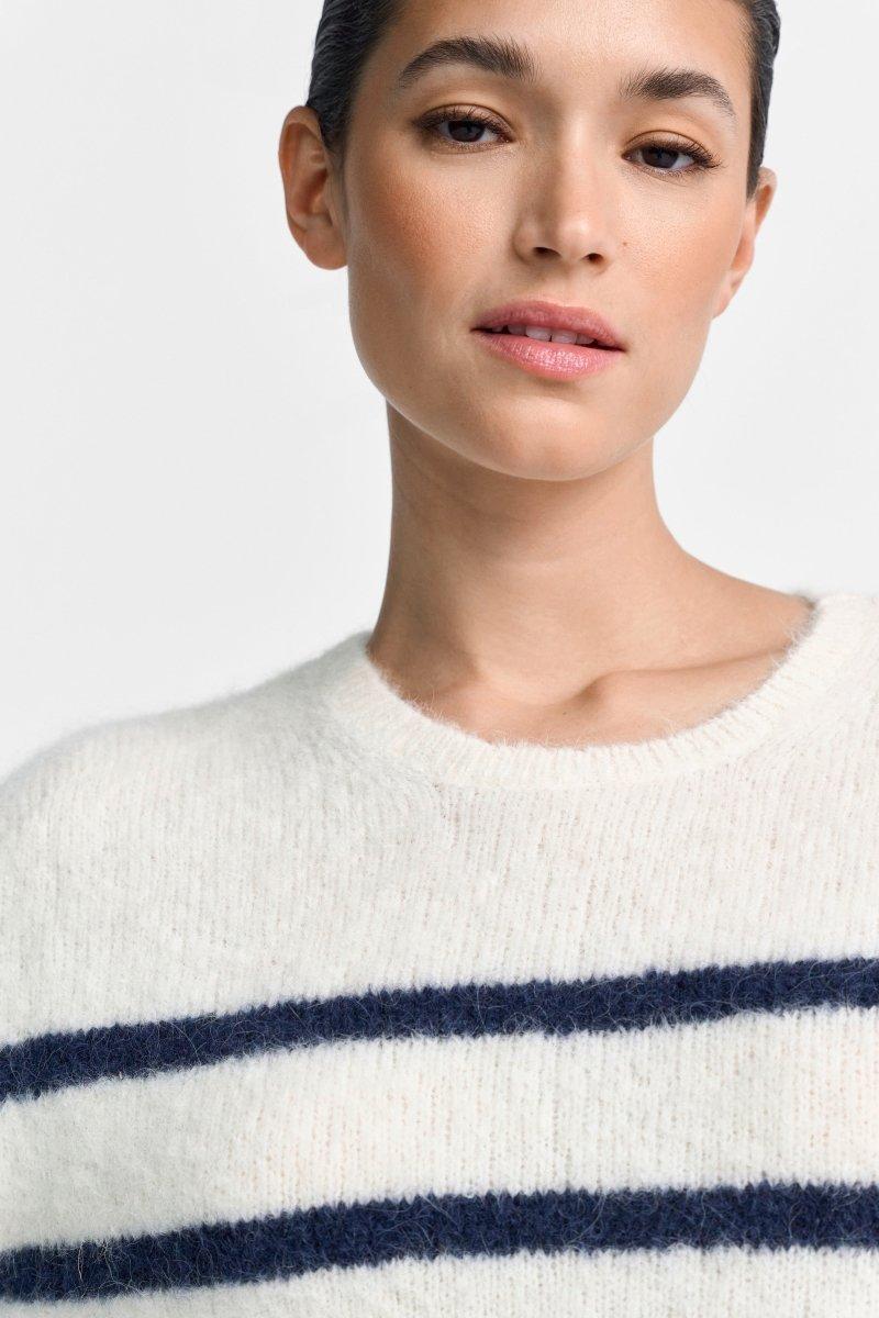 Gestreifter Halbarm-Pullover-Rich & Royal