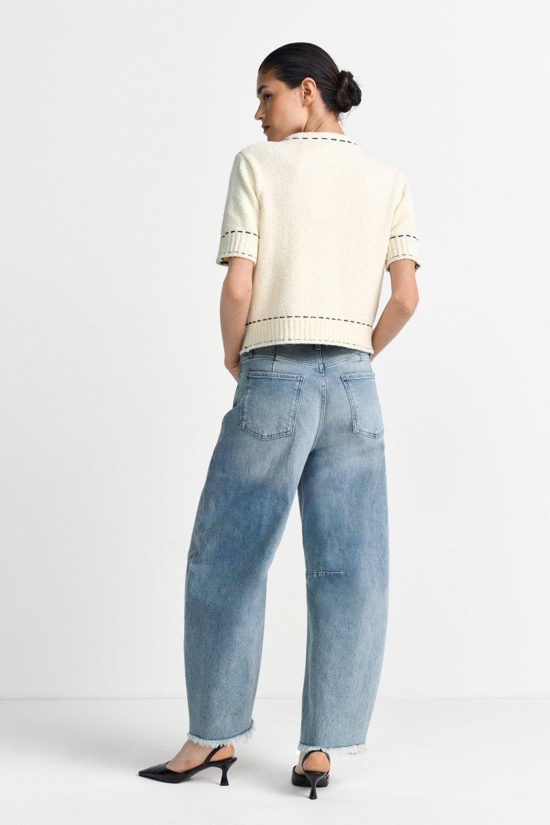 Bouclé-Cardigan mit Kontrastnähten-Rich & Royal