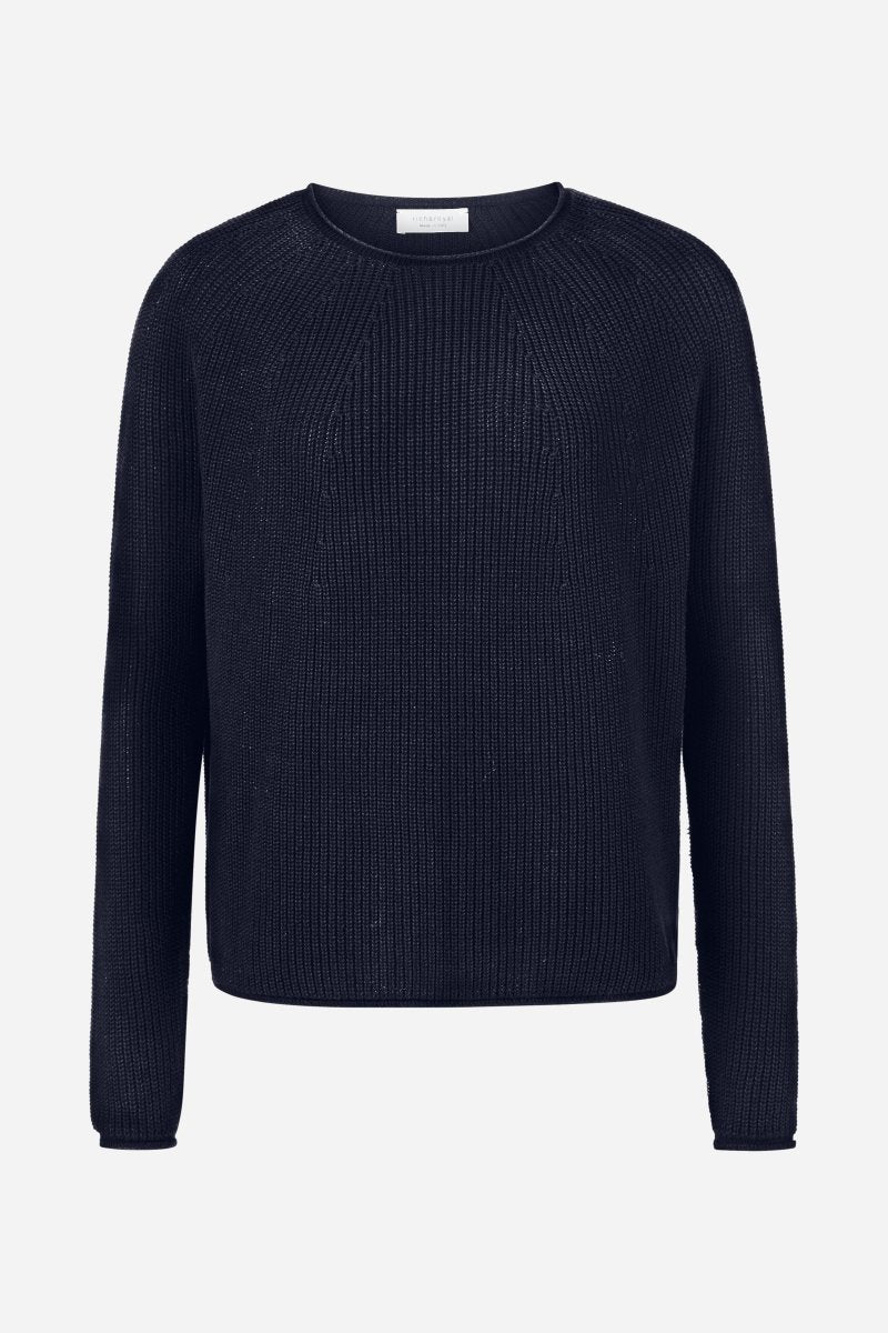 Rippstrickpullover mit Crewneck-Rich & Royal