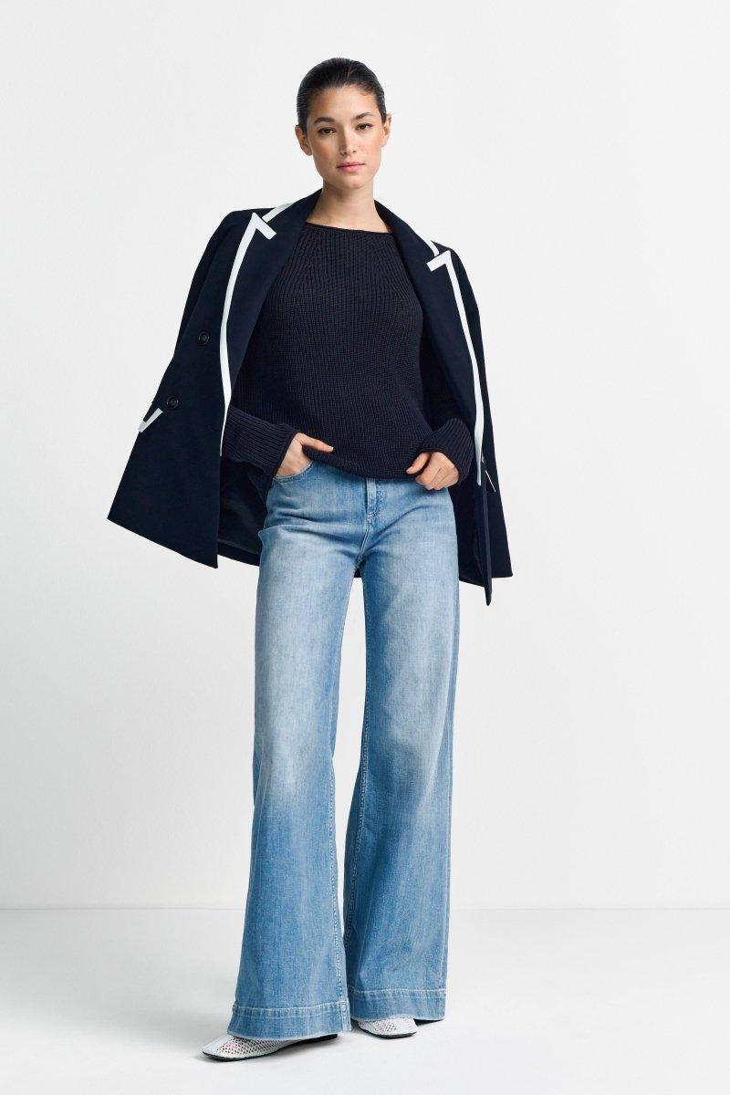 Rippstrickpullover mit Crewneck-Rich & Royal