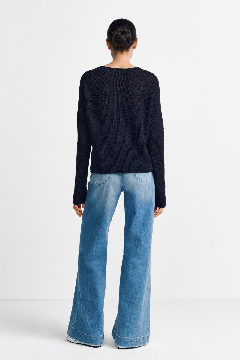 Rippstrickpullover mit Crewneck-Rich & Royal