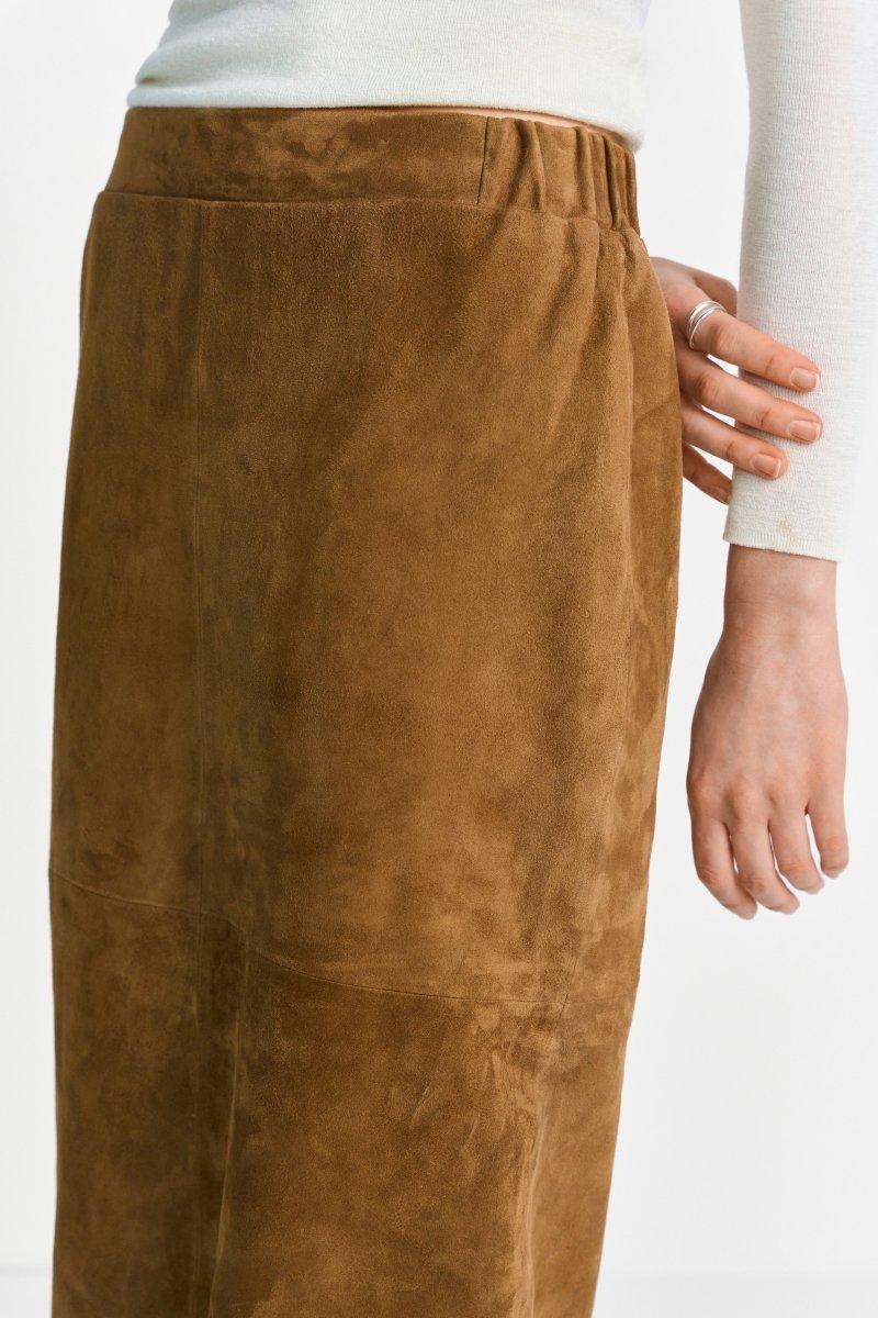 Cognacfarbener Veloursrock-Rich & Royal