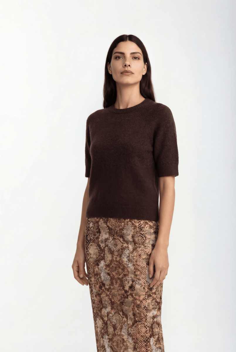 Kurzärmeliger Feinstrickpullover-Rich & Royal