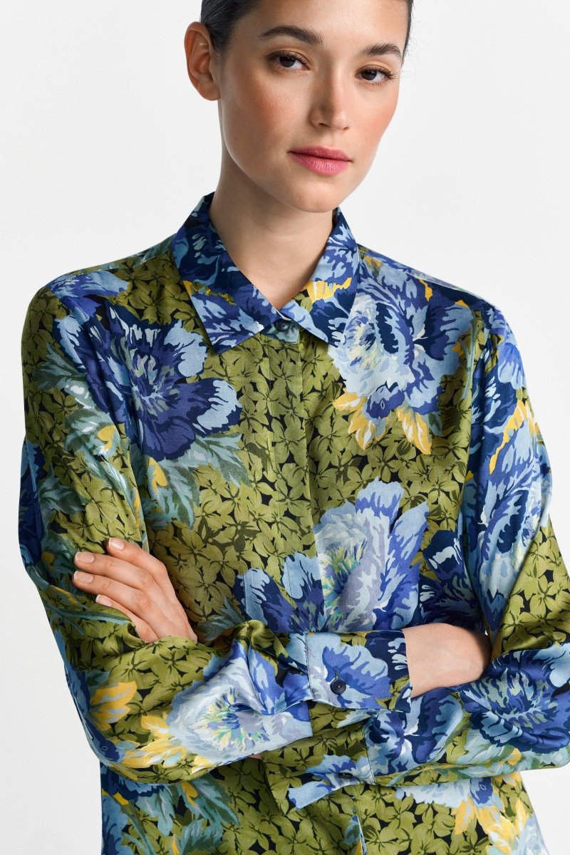 Bluse mit Pfingstrosenprint-Rich & Royal