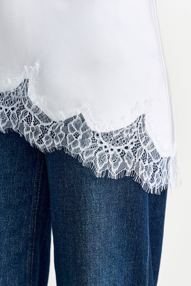 Spitzentop mit Spaghettiträgern-Rich & Royal