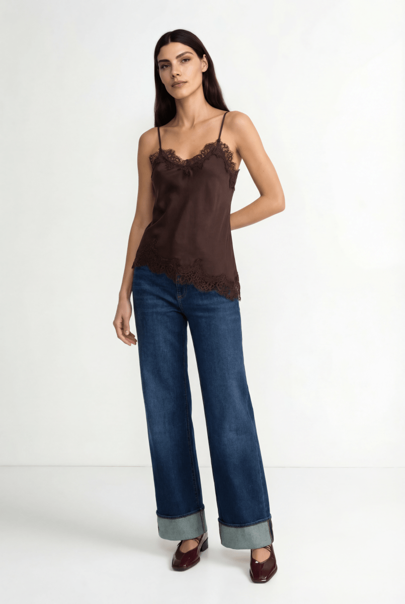 Spitzentop mit Spaghettiträgern-Rich & Royal