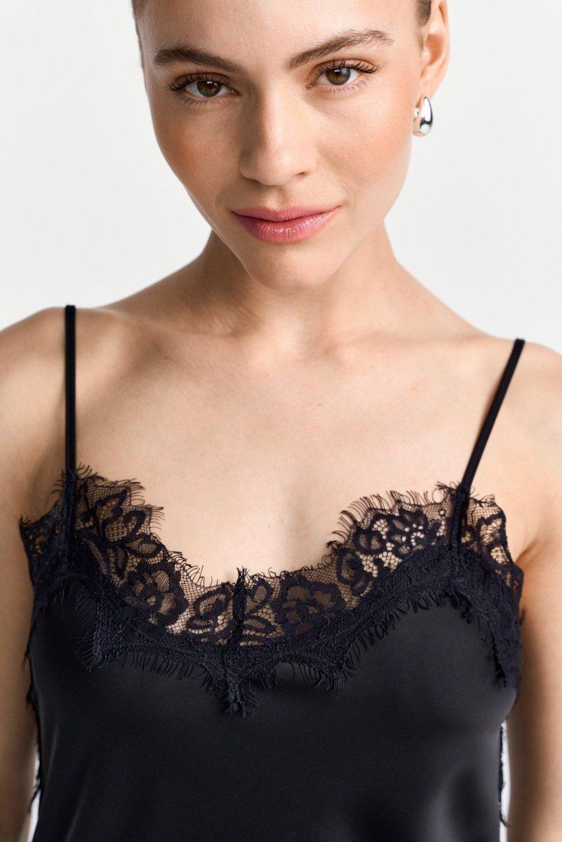 Spitzentop mit Spaghettiträgern-Rich & Royal