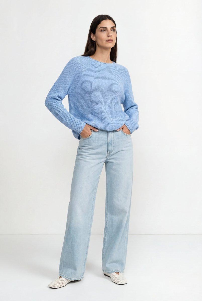 Rippstrickpullover mit Crewneck-Rich & Royal