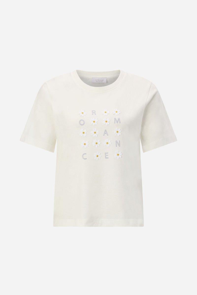 T-Shirt mit Blütenapplikation-Rich & Royal