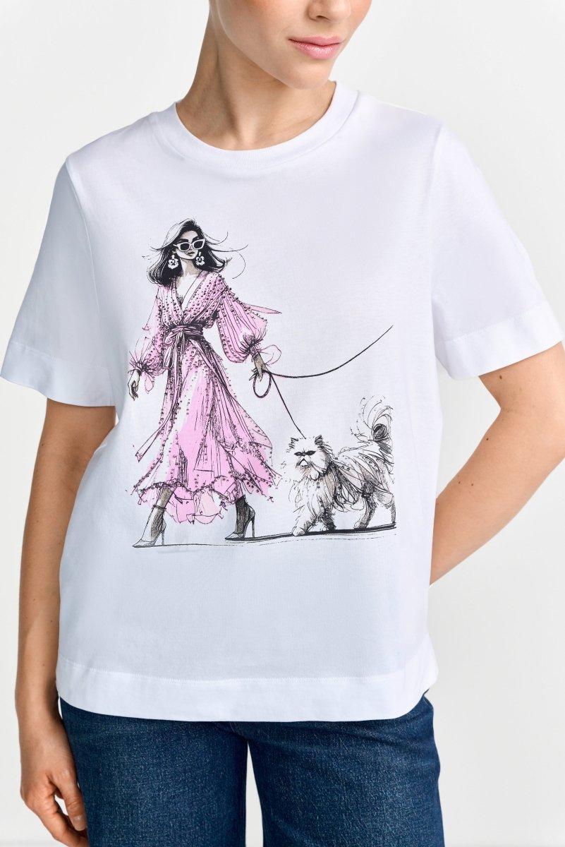 T-Shirt mit illustrativem Print-Rich & Royal