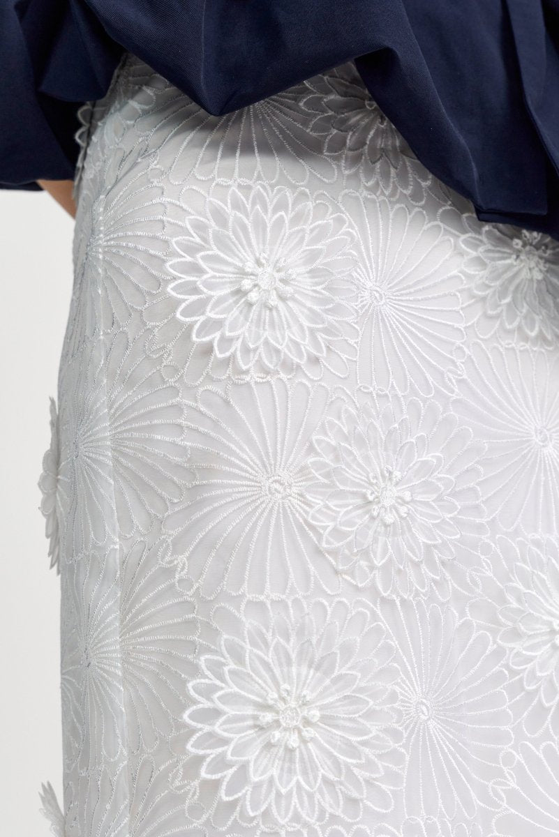 Bleistiftrock mit 3D-Blüten-Rich & Royal