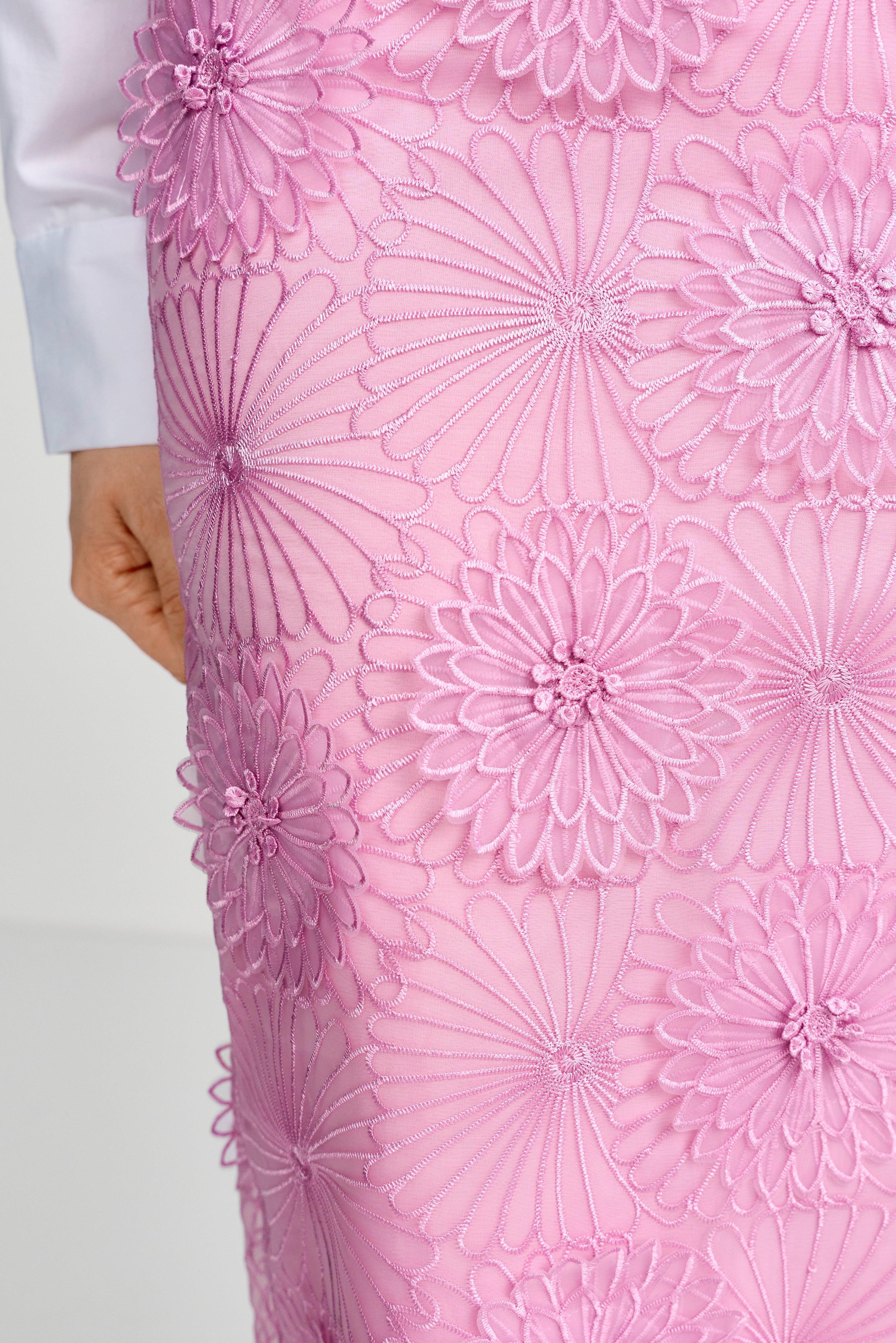 Bleistiftrock mit 3D-Blüten-Rich & Royal