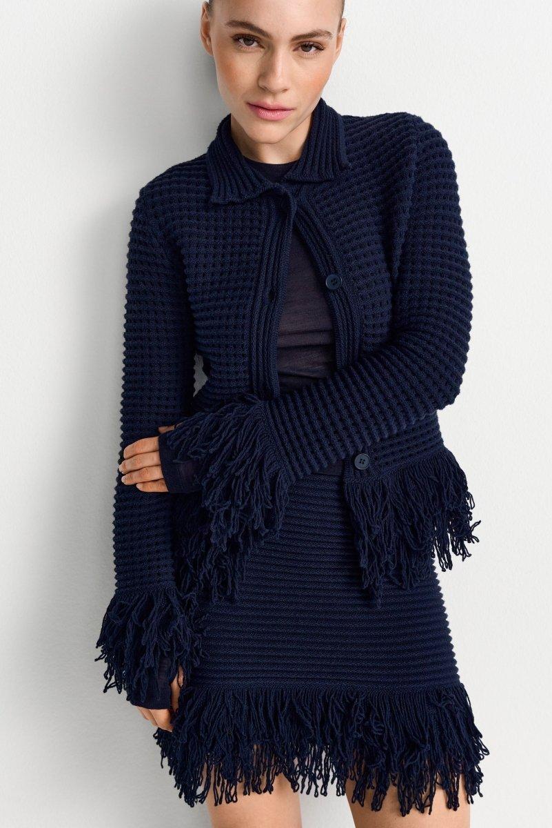 Kurzer Strickrock mit Fransen-Rich & Royal