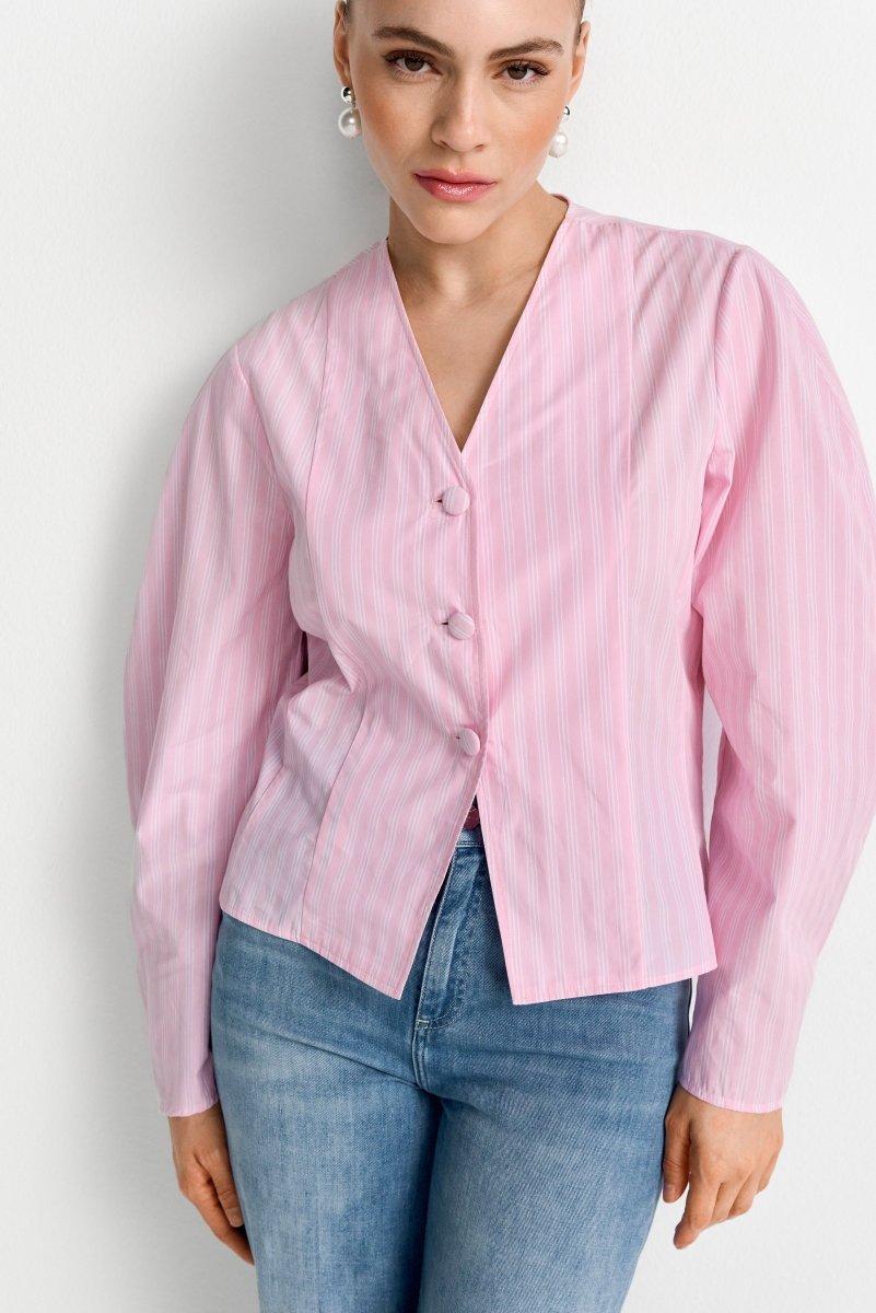 Streifenbluse mit Knöpfen-Rich & Royal