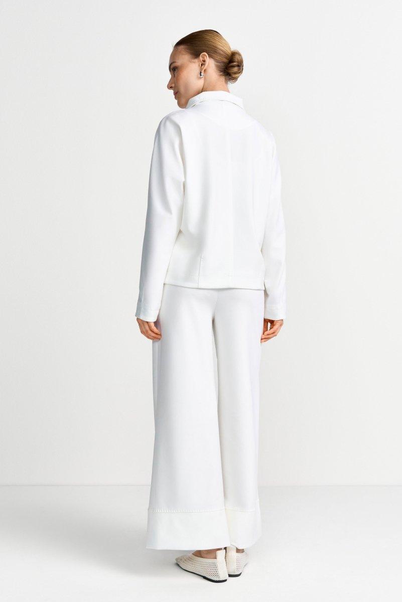 Weite Stoffhose in Weiß-Rich & Royal