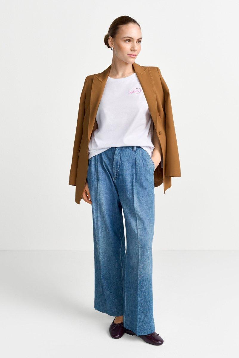 Weißes T-Shirt mit Stickerei-Rich & Royal