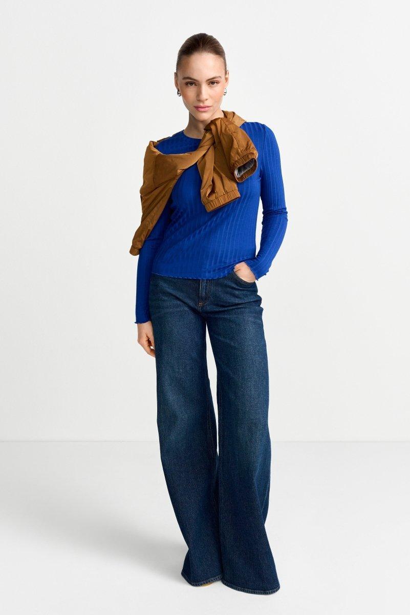 Longsleeve mit Rippstruktur-Rich & Royal