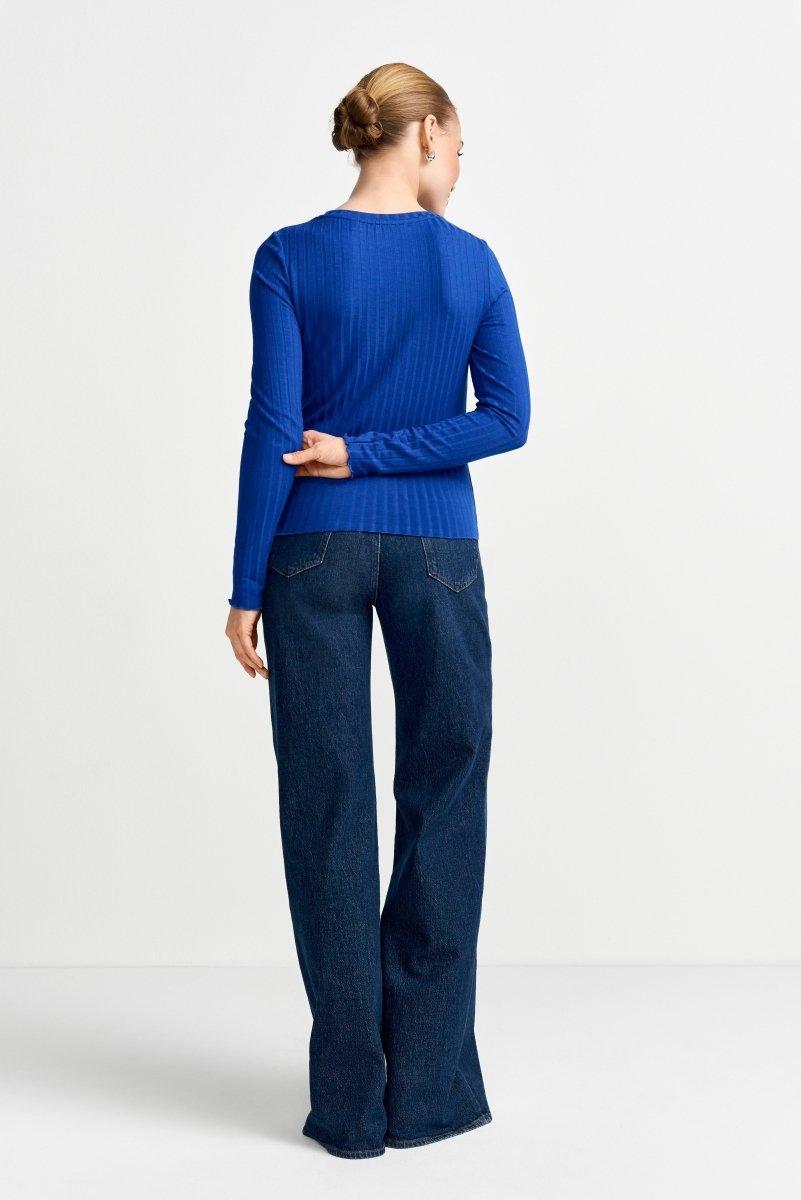 Longsleeve mit Rippstruktur-Rich & Royal