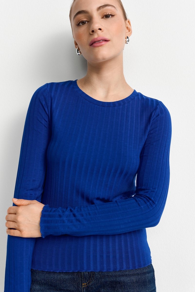 Longsleeve mit Rippstruktur-Rich & Royal