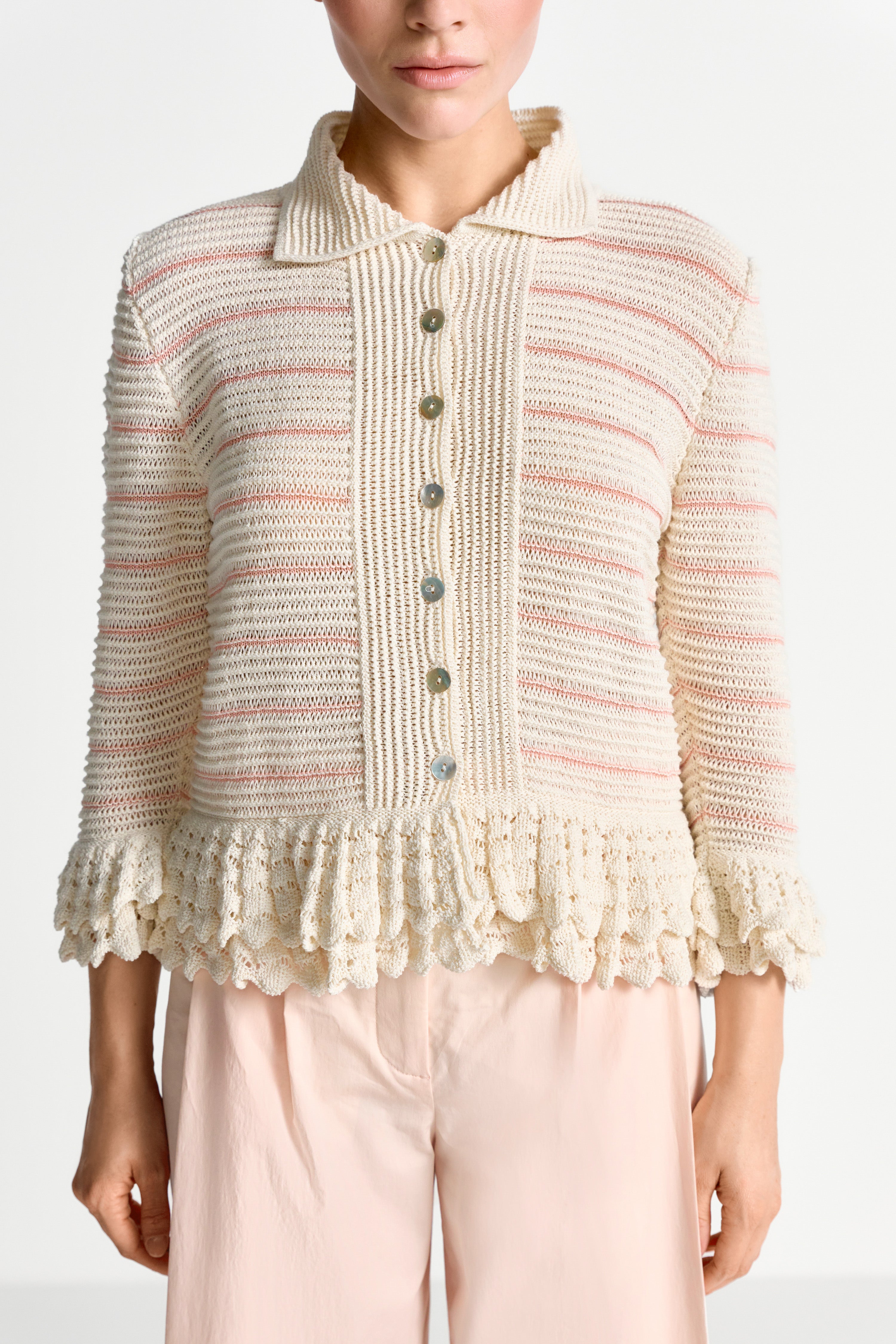 Strickcardigan mit Rüschen-Rich & Royal