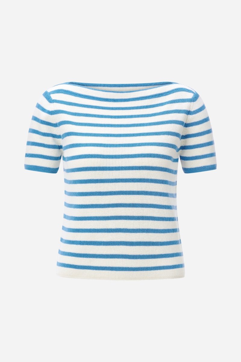 Gestreiftes Kurzarm-Rippshirt-Rich & Royal