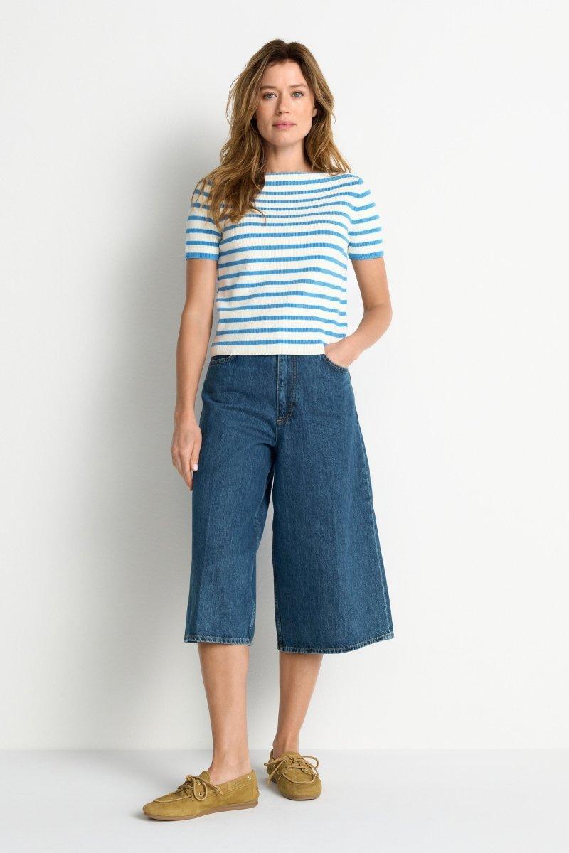 Gestreiftes Kurzarm-Rippshirt-Rich & Royal