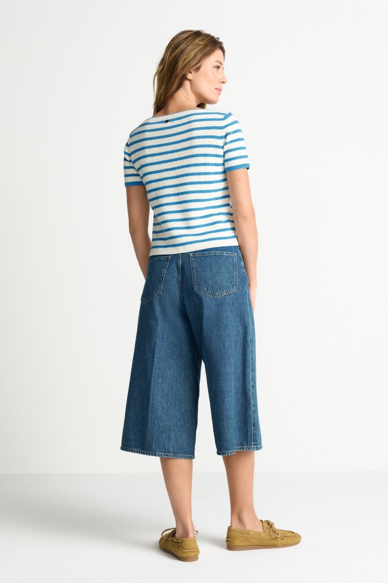 Gestreiftes Kurzarm-Rippshirt-Rich & Royal