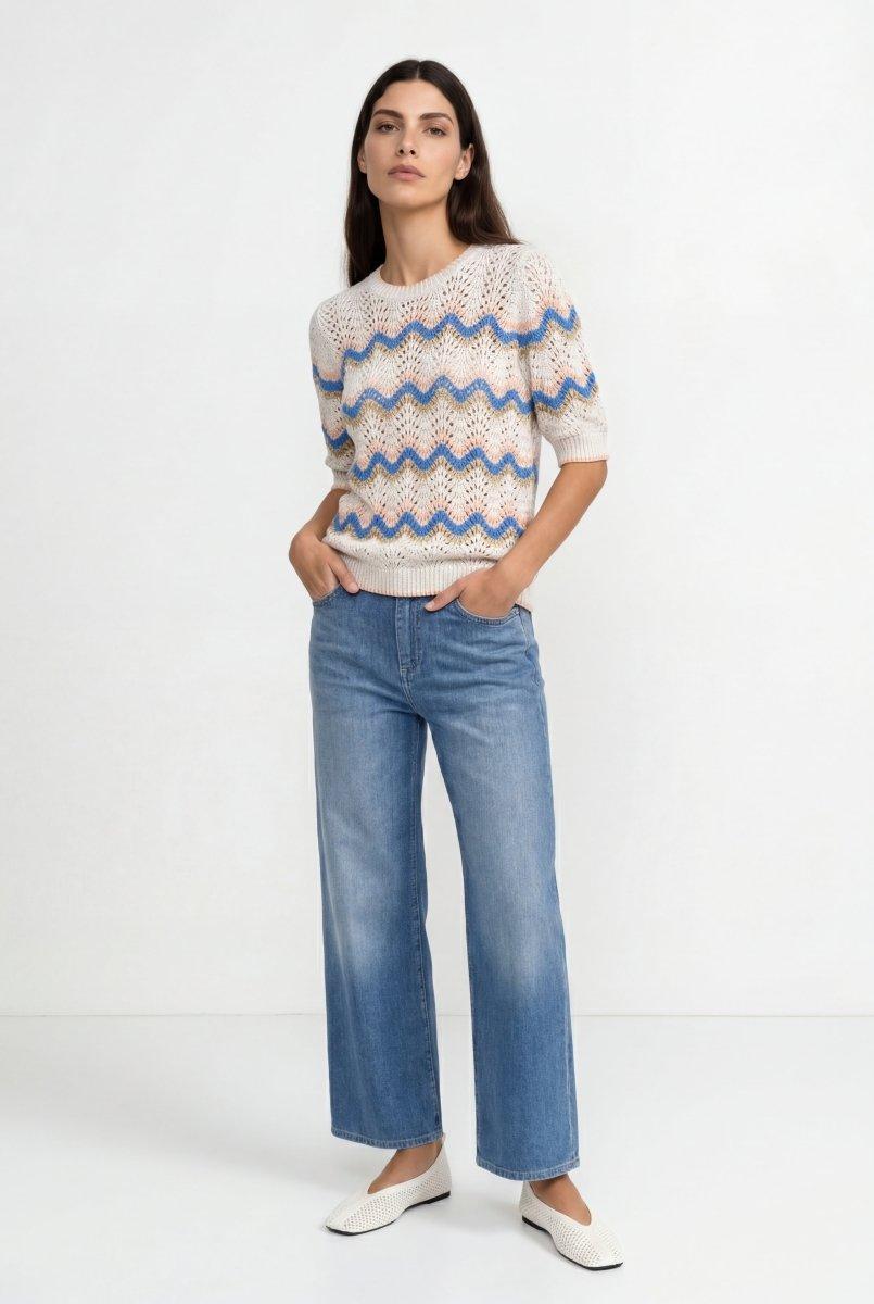 Ajourstrick-Shirt mit Zickzack-Muster-Rich & Royal