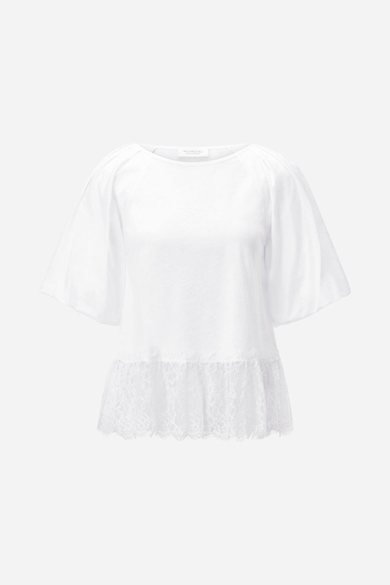 T-Shirt mit Spitzensaum-Rich & Royal