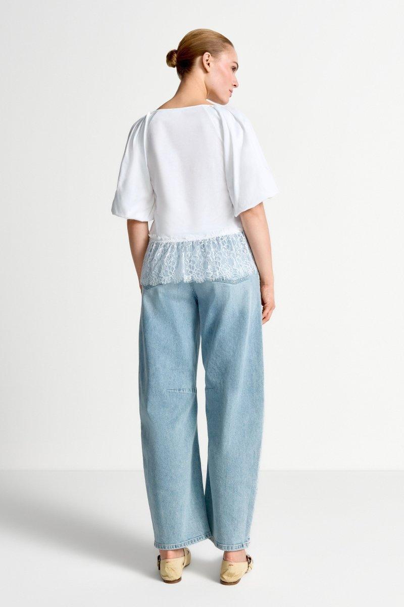 T-Shirt mit Spitzensaum-Rich & Royal