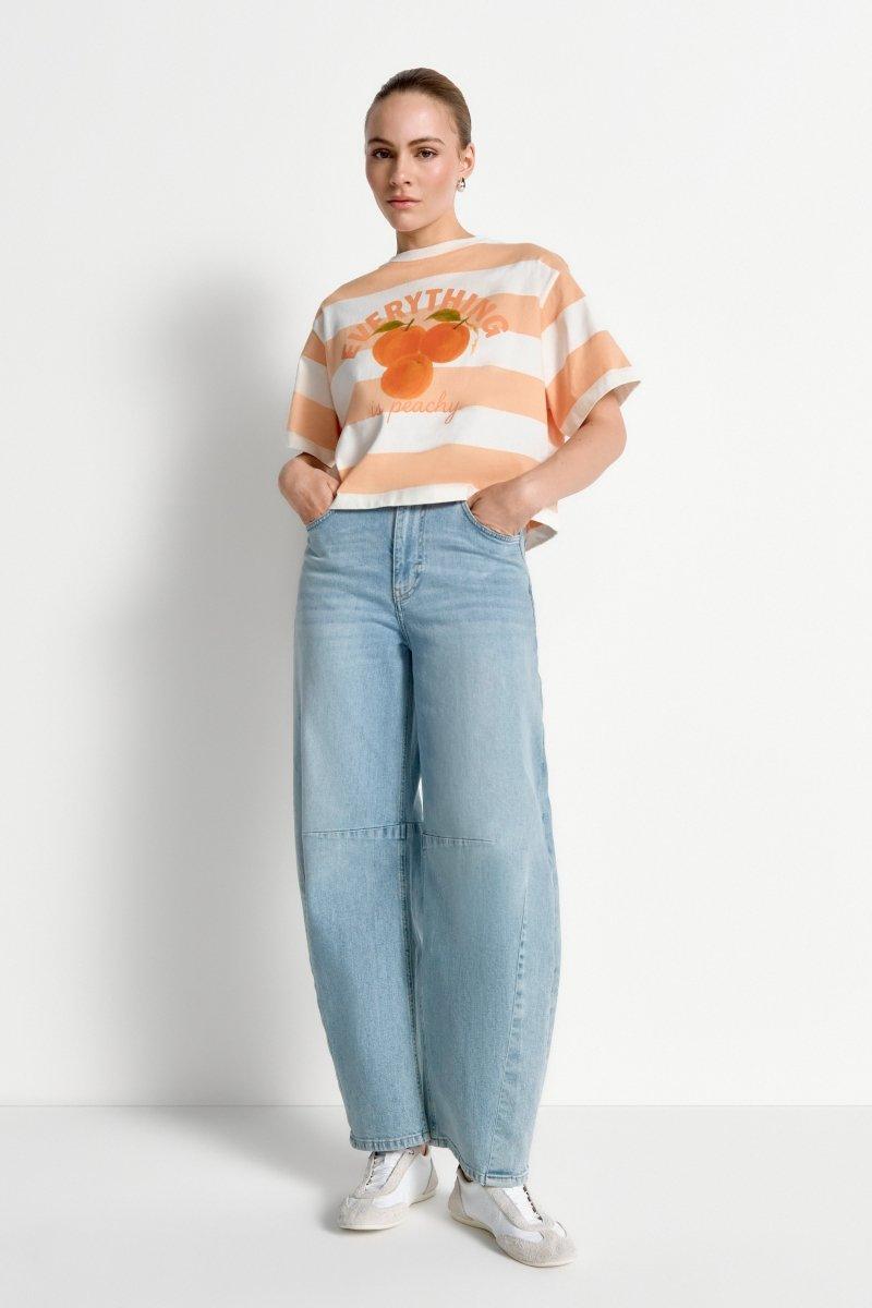 Gestreiftes Cropped-T-Shirt-Rich & Royal