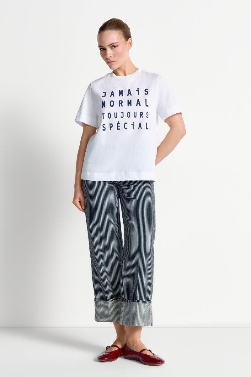 Weißes T-Shirt mit Slogan-Rich & Royal