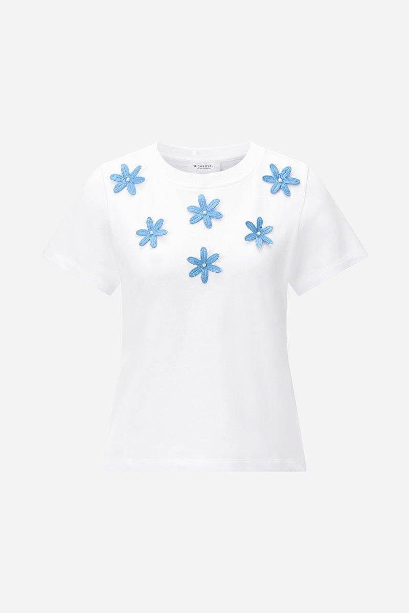 T-Shirt mit Blumenstickerei-Rich & Royal