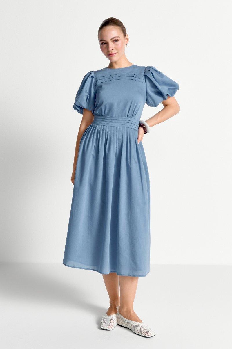 Midikleid mit Ballonärmeln-Rich & Royal