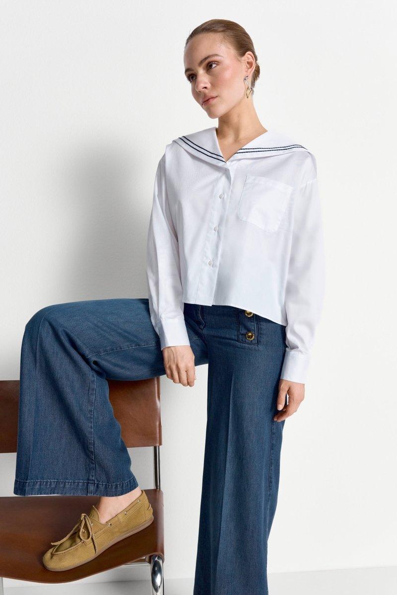 Bluse mit Matrosenkragen-Rich & Royal