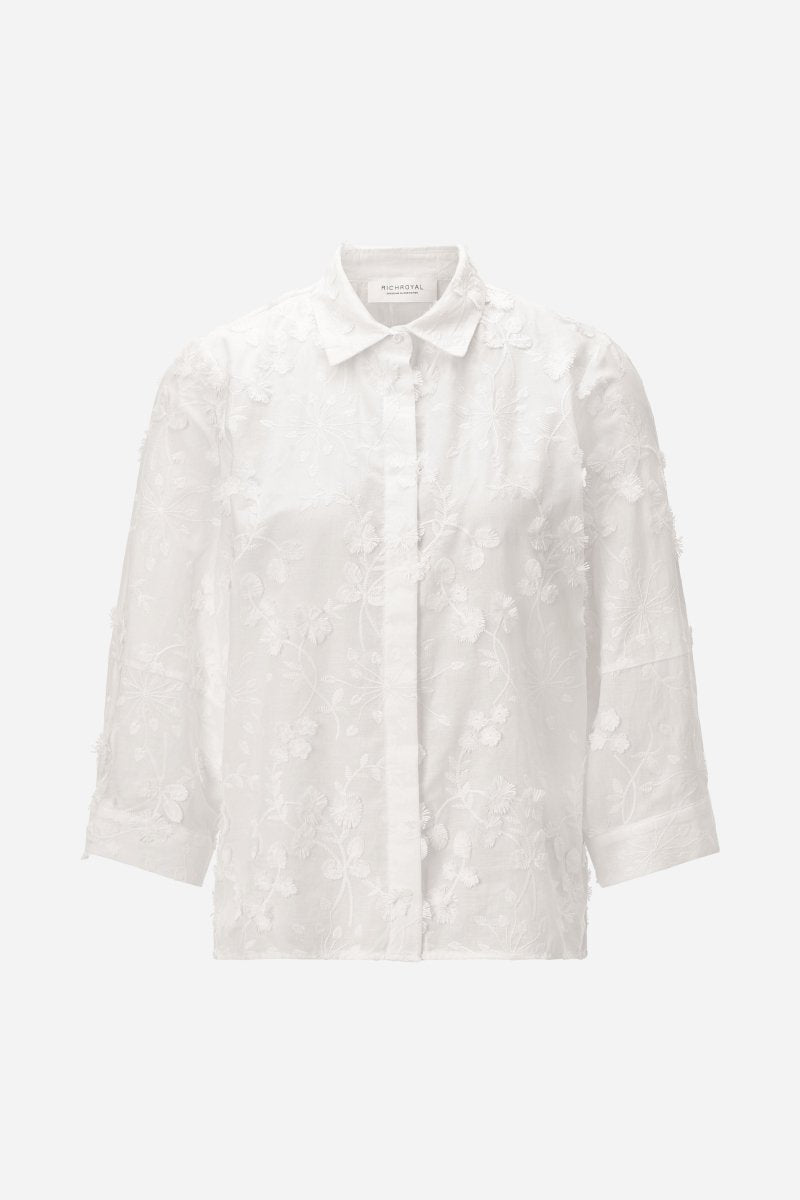 Baumwollbluse mit 3D-Stickerei-Rich & Royal