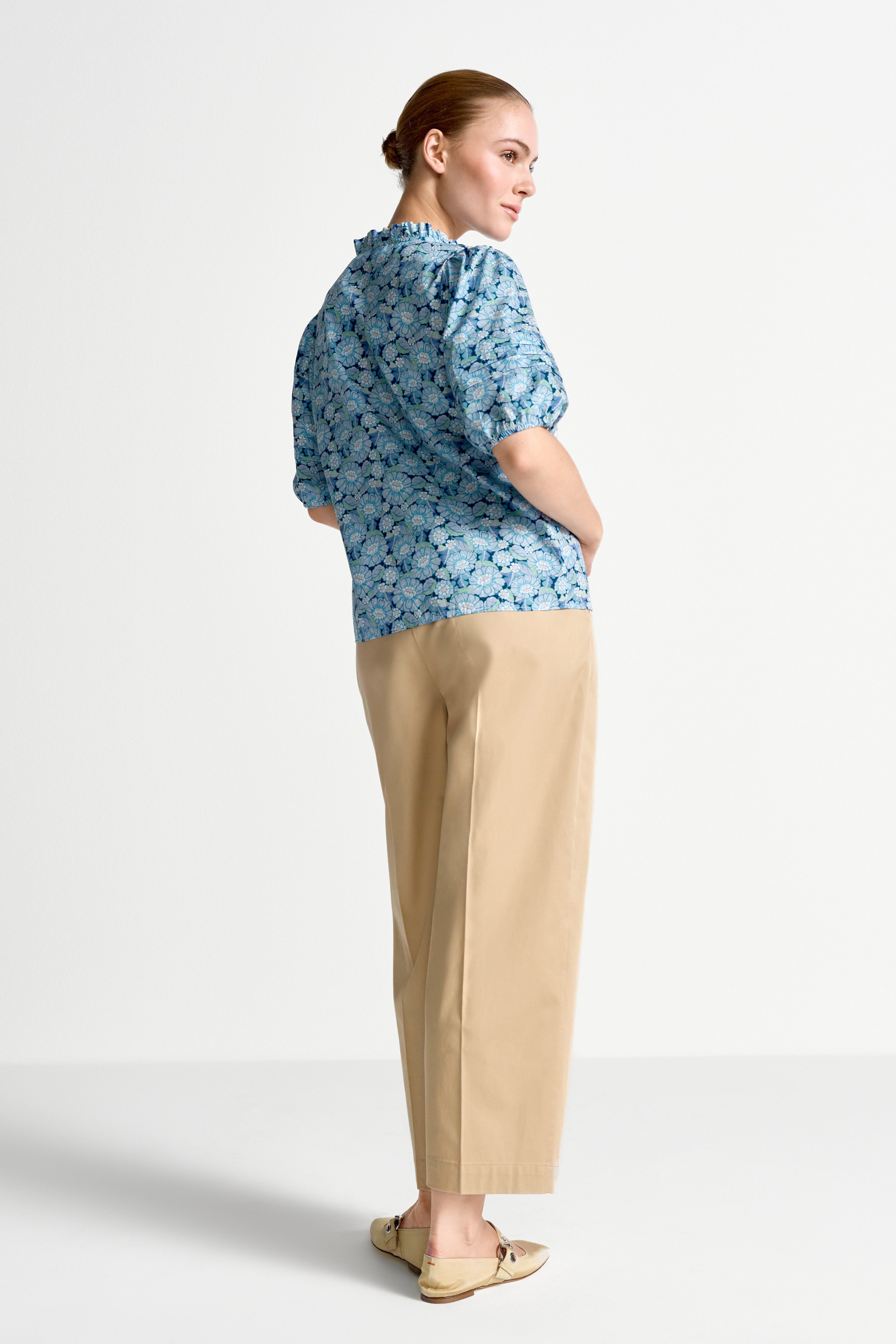 Bluse mit Rüschenkragen - Made with Liberty Fabric-Rich & Royal