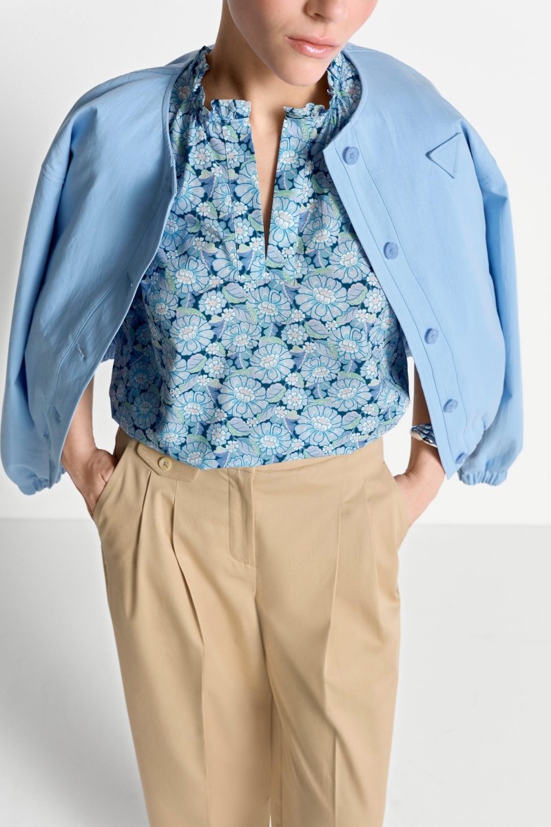 Bluse mit Rüschenkragen - Made with Liberty Fabric-Rich & Royal