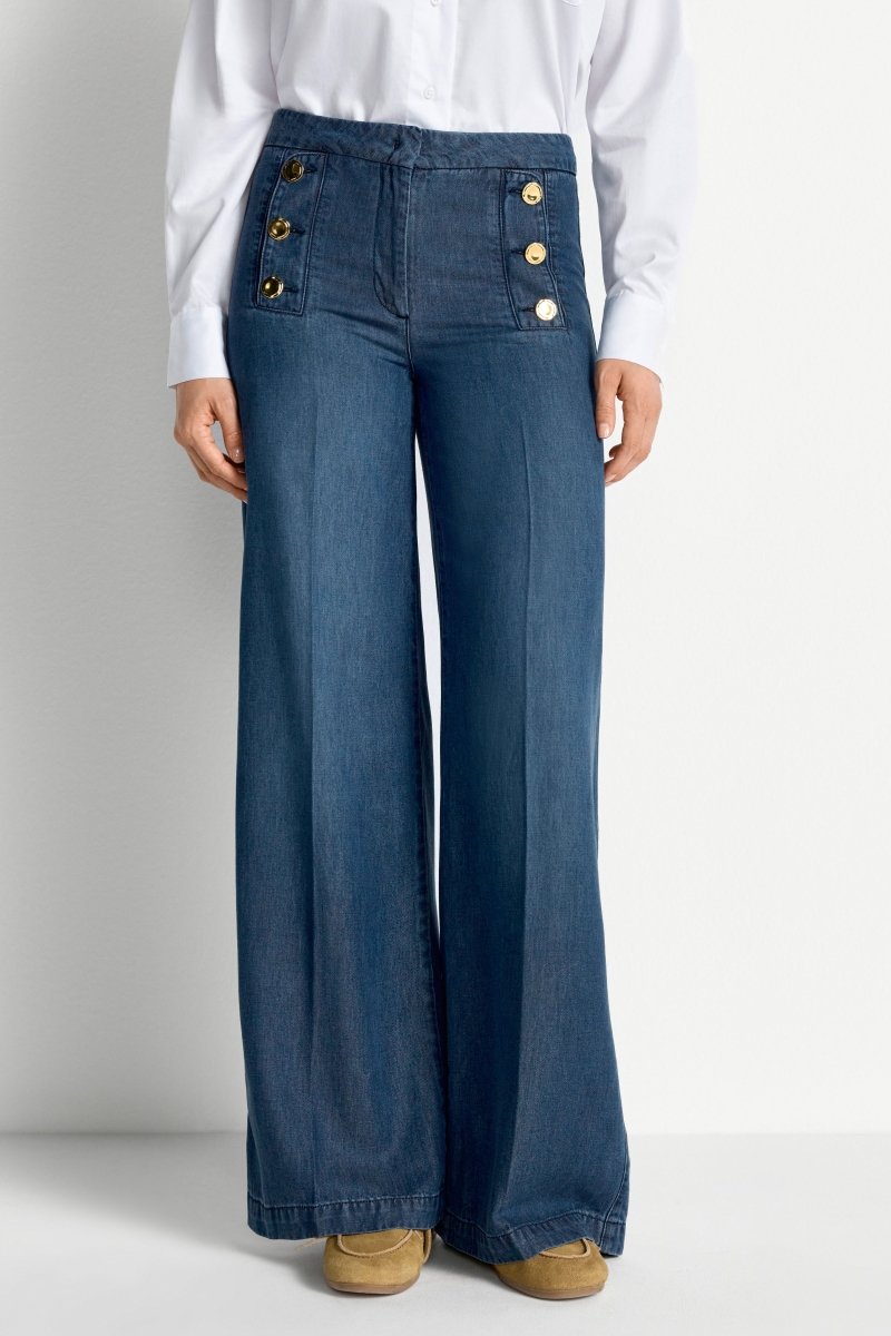 Jeans mit maritimer Knopfleiste-Rich & Royal