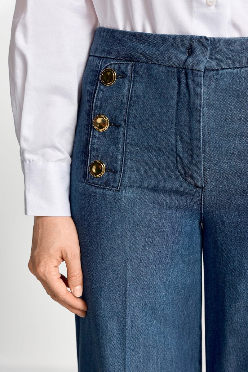 Jeans mit maritimer Knopfleiste-Rich & Royal