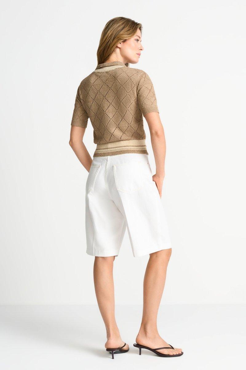 Ajour-Cardigan mit Polokragen-Rich & Royal